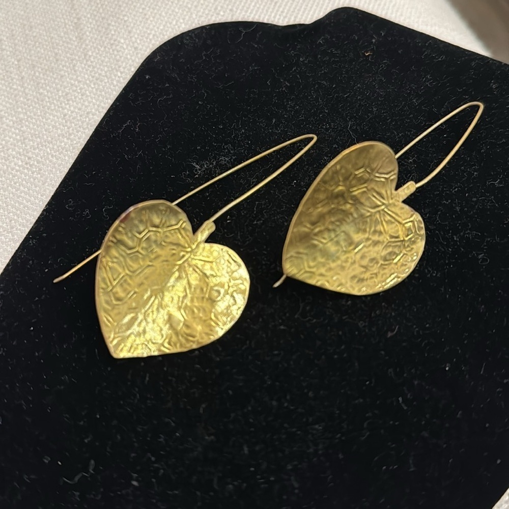 VINTAGE LEAF EARINGS HANDMADE